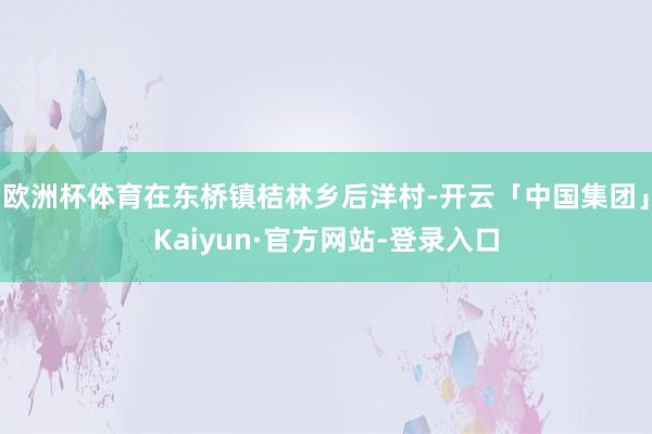 欧洲杯体育在东桥镇桔林乡后洋村-开云「中国集团」Kaiyun·官方网站-登录入口